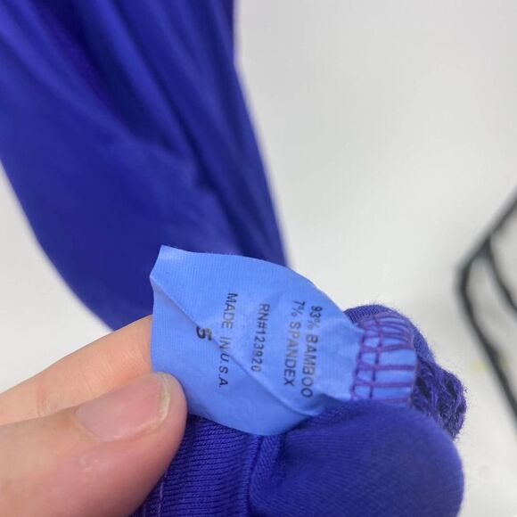 LA Made Purple Mesh back overlap Mini casual dress NWT womens small - Picture 3 of 6